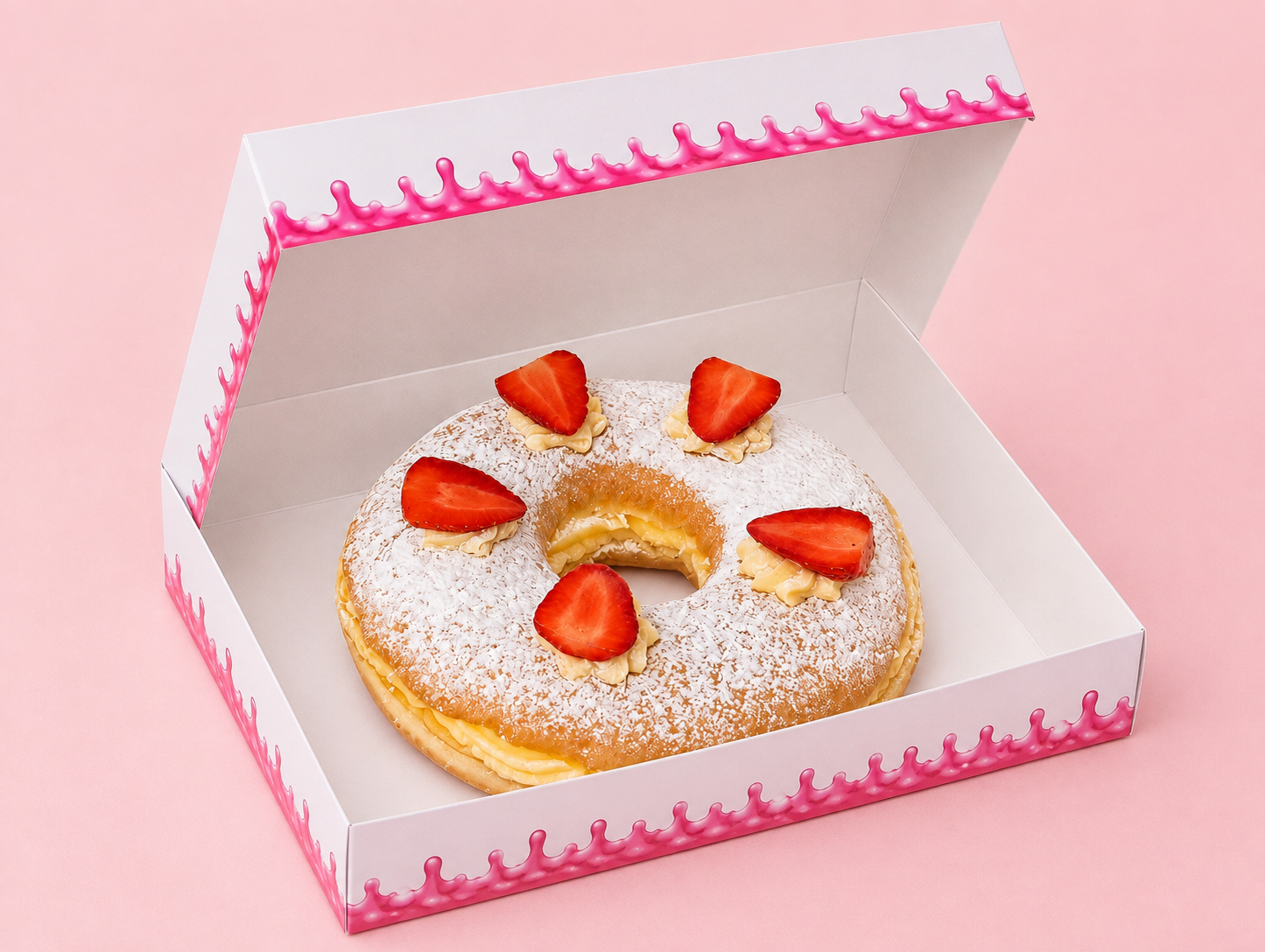Fresh Cream Donut Cake