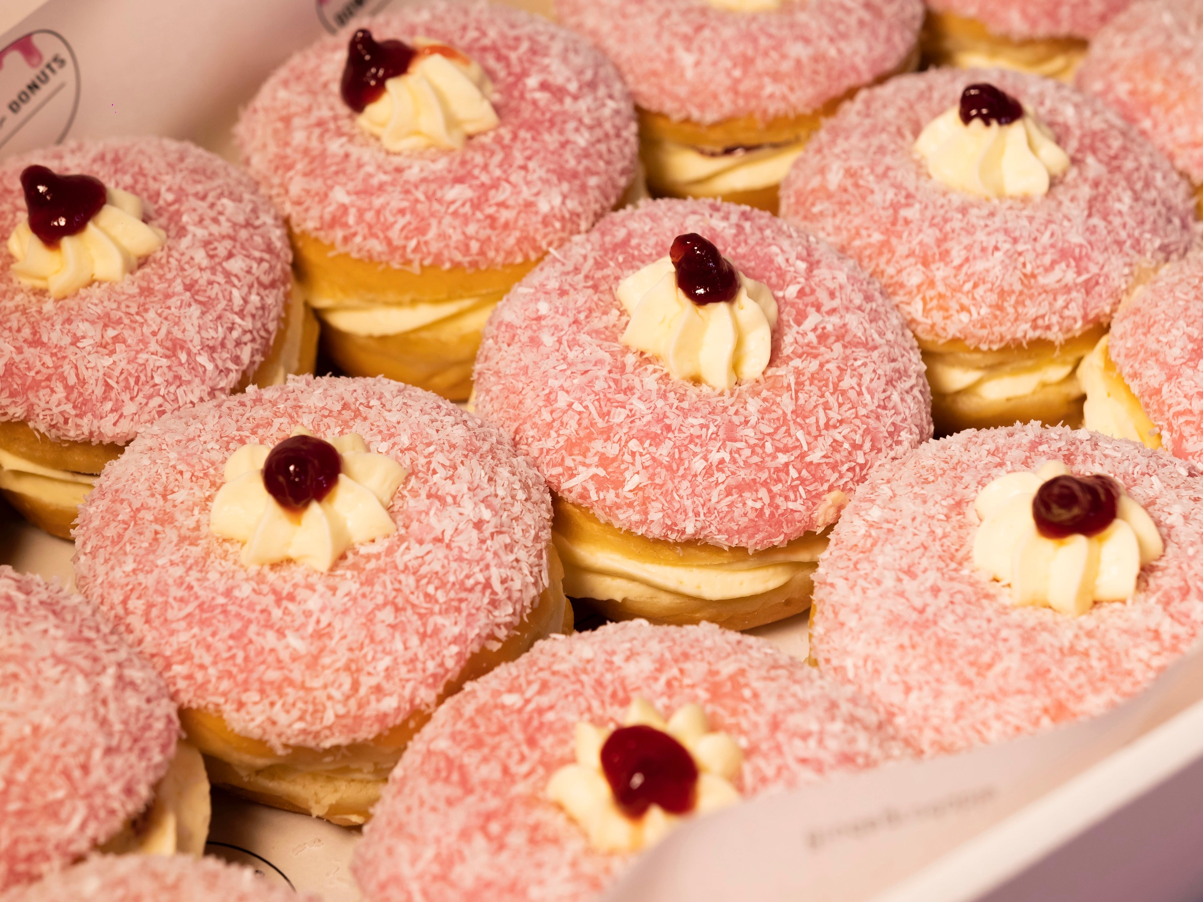 21 Strawberry Lamington Donuts