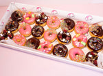 Load image into Gallery viewer, 21 Chocolate / Strawberry Glazed Donuts
