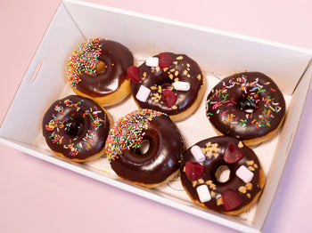 6 Chocolate Glazed Donuts