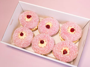 6 Strawberry Lamington Donuts