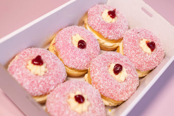 6 Strawberry Lamington Donuts