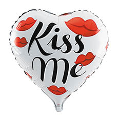 Valentine's Day Kiss Me Balloon - White